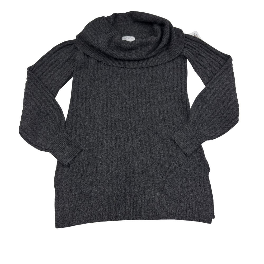 Sofia Vegara Super Soft Ribbed Turtle/Cowl/Off the Shoulder Sweater Women's M